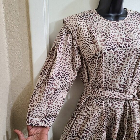 SEA New York Calla Leopard Belted Mini Dress Size 2 - Picture 3 of 8